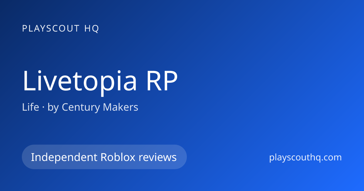Livetopia 🏡 RP Roblox Game Guide | PlayScout HQ